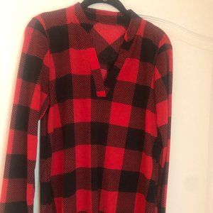 PinkLily Red and Black Checkered Tunic Size M